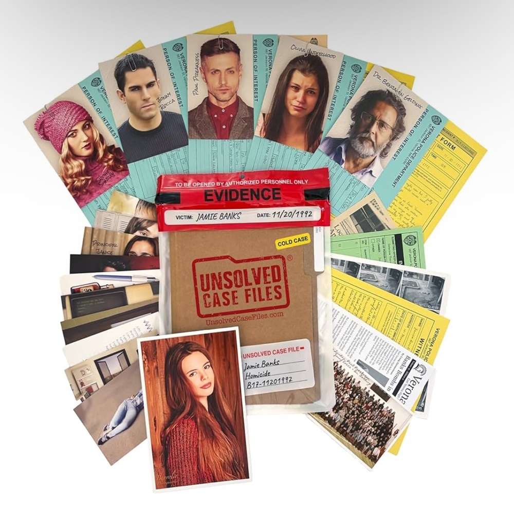 Cold Case Detective Game - Evidence Kit (Red Accents)